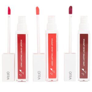 NEW - Ofra The Reds Long Lasting Liquid Lipstick Trio Set 3 X .28 oz.